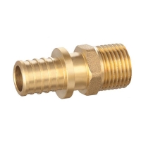 Муфта латунная для PEX DN 16-НР 1/2, под надвижную гильзу, PLP Арт.250302400